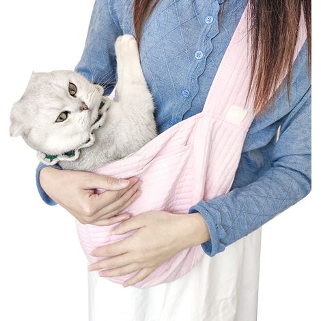 Sac à main en toile Portable pour animaux de compagnie, sac à bandoulière simple pour chien, voyage en plein air, adapté aux animaux de moins de 4kg/8,8 lb, rose (1/5)