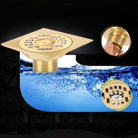Bonde de sol anti-odeurs en laiton pour douche, salle de bain, cuisine et toilettes. (1/5)
