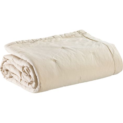 VIVARAISE - Jeté de lit Vivaraise Tika - 260 x 260 cm, naturel, coton et polyester