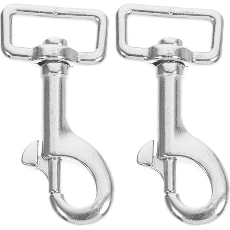 2 mousquetons pivotants à ressort pour laisse de chien, sangles et ceintures.-7.20X3.80X0.70CM-Silver