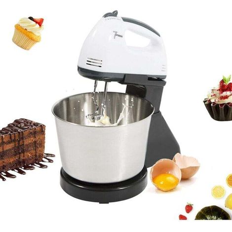 Mini Robot Pâtissier Silencieux Professionnel 100W Robot Pétrin Pétrisseur Pâtisserie Solide Robot de Cuisine Multifonctions avec Bol 2L Batteur Électrique 7 niveaux de vitesse