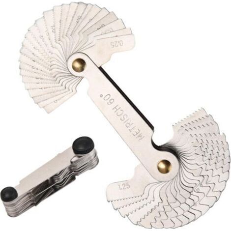Gage Pitch Gauge, Stainless Thread Gauge 60 and 55 Degree Screw Pitch Measuring Tool, Thread Gauge Measuring Tool (Metric and Imperial) (1/5)