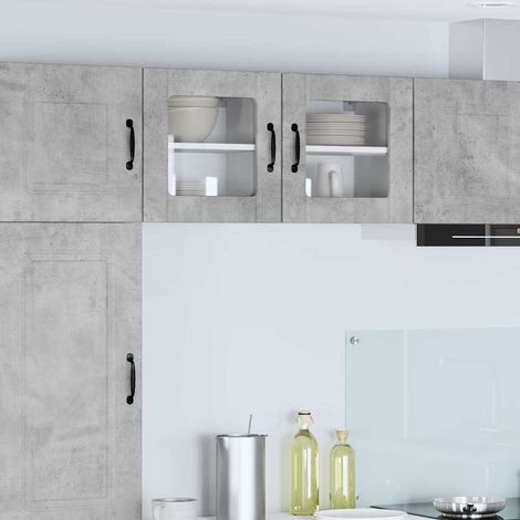 Wall Glass Cabinet LUCCA Concrete Grey 40 x 31 x 40 cm vidaXL
