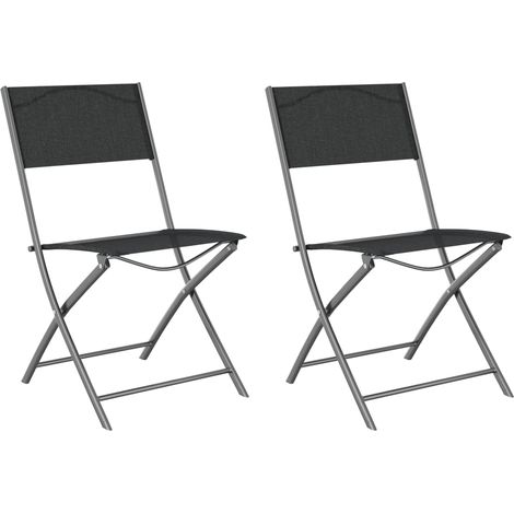 Maison Exclusive - Klappbare Gartenstühle 2 Stk. Schwarz Stahl un