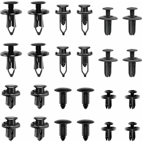 Lot de 190 clips de fixation universels – 6 tailles en plastique anti-vibration – Installation rapide pour garnitures de voiture et panneaux de porte (1/5)