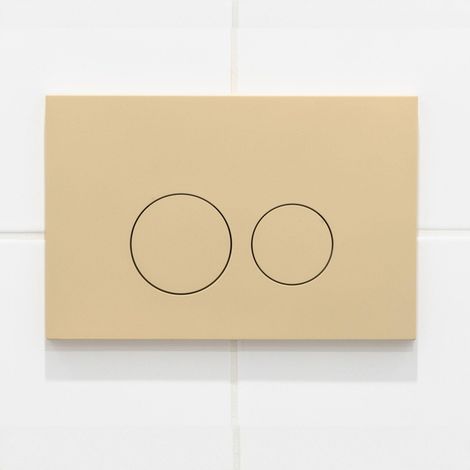 QeramiQ Push Plaque de commande - pour réservoir encastré Geberit UP320 - double chasse - boutons ronds - plastique beige (1/3)