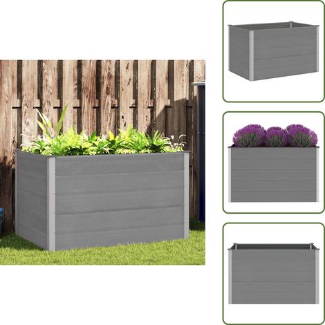 Garten-Hochbeet WPC 150x100x91 cm Grau - Gartenhochbeet - Holz-Kunststoff-Komposit - WPC - Balkonbepflanzung - Pflanzenbehälter