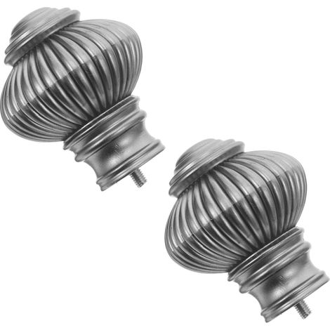 2 Embouts Décoratifs en Plastique Gris pour Tringles à Rideaux Romaines 16 MM Accessoires pour Barres de Rideaux Compatibles Bureau Salon Chambre et Salle de Bain (1/5)