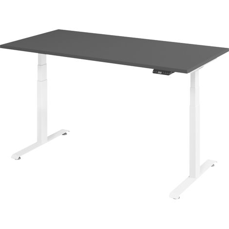 bümö Schreibtisch elektrisch Lite Rechteck: 160 x 80 cm  Graphit (1/5)