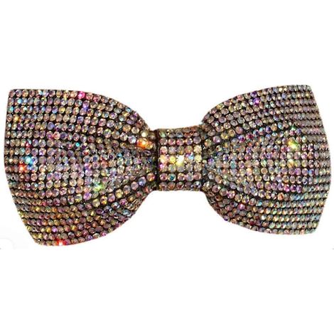 Pince à cheveux à gros nœud, brillante et percée, en alliage, au design exquis.-Multicolor (1/5)