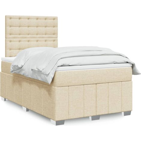 Giroletto a Molle con Materasso Crema 120x190 cm in Tessuto vidaXL (1/5)