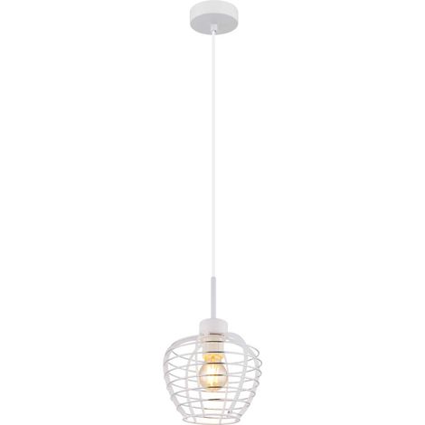 Pendelleuchte Hängeleuchte Deckenleuchte Metall weiß matt kürzbar H 120 cm