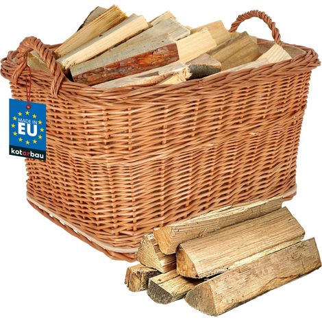 KOTARBAU® Panier Osier - 55 x 45 cm - Panier Buche Osier - avec Anse - de Rangement - Naturel - Couleur Naturelle (1/4)