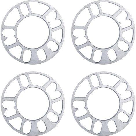 Lot de 4 entretoises de roue en alliage d'aluminium de 5 mm adaptateur universel pour montage de roue à 4 ou 5 goujons, entretoises de roue (taille : 5 mm) (1/5)