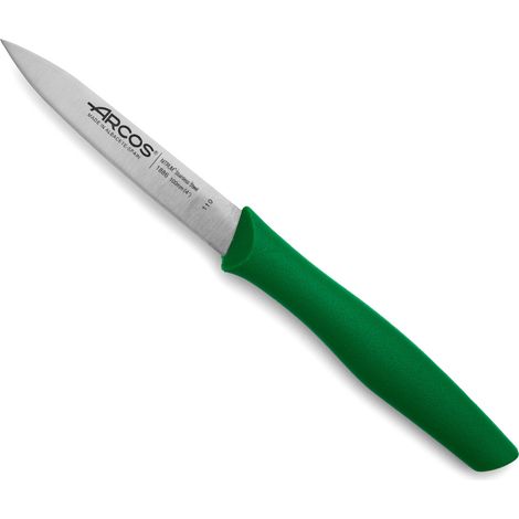 Coltello Mondador Arcos Nova 188621 in acciaio inox Nitrum e mango Polipropilene, colore verde 10 cm lama in scatola display