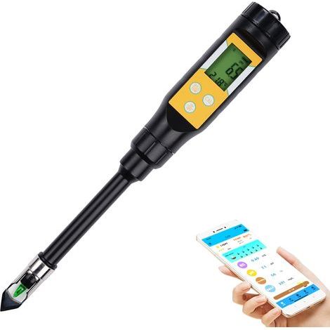 6 en 1 Testeur ph Sol Testeur humidité Plante Hygrometre Plante lumière/PH/EC/température/humidité du Sol/humidité de l'air, écran LCD avec mémoire de données et Fonction d'alarme. (1/5)