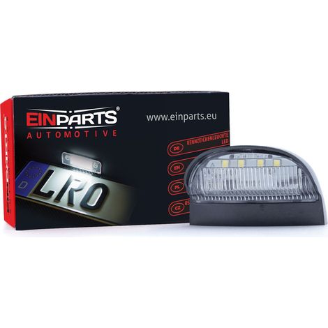 Éclairage universel à LED pour plaque d'immatriculation, blanc froid 6000K, 12V, compatible Canbus, pour camions, remorques, motos, scooters et bateaux. (1/4)