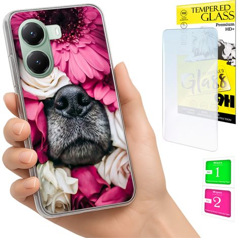 Funda para Xiaomi Poco X7 Pro 5G con foto, cubierta trasera con diseño de perro y cristal 9H. (1/5)