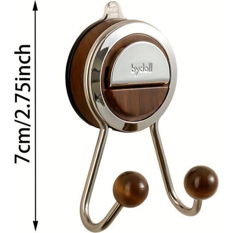 Stainless steel suction cup wall hook – Drill-free installation, stylish hanging design, storage accessory for bathroom and kitchen (1/5)
