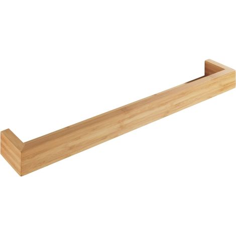 Étagère Murale 60cm Bambusa Accessoire Salle de Bain Bambou Support de Rangement pour ustensiles de Salle de Bain Fixation Incluse 60x9x5cm Bois (1/5)