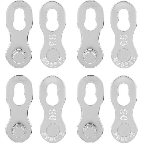 4 paires de maillons manquants pour chaîne de vélo en acier, accessoire de cyclisme, 9 vitesses, argent (1/5)