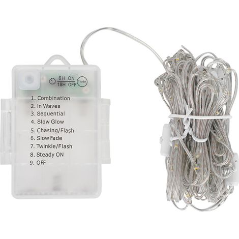 Dekorative Lichterkette mit Fernbedienung, batteriebetrieben, mit Timerfunktion und einstellbarer Helligkeit, geeignet für den Innen- und Außenbereich.