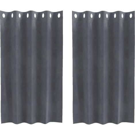 Maison Exclusive - Tende oscuranti 2 pz Grigio Chiaro 140 x 140 cm Velluto (1/5)
