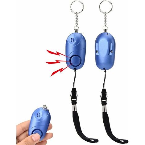 Alarme personnelle Alarme de sécurité personnelle Porte-clés d'alarme avec la lumière LED, Alarme de sécurité Auto-défense d'urgence Mini sirène (1/5)