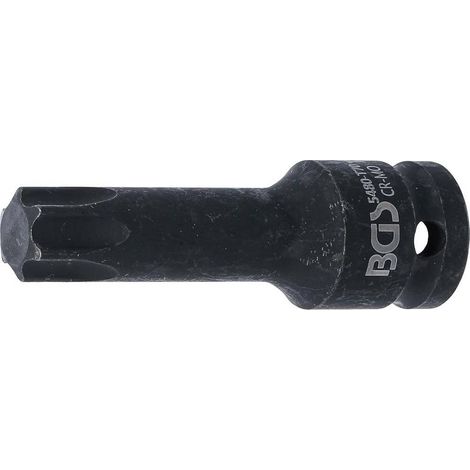 Douille à Embouts à Choc 75 mm - 12,5 mm (1/2), Profil Torx T70 - Résistante et Précise, Acier - D-Work