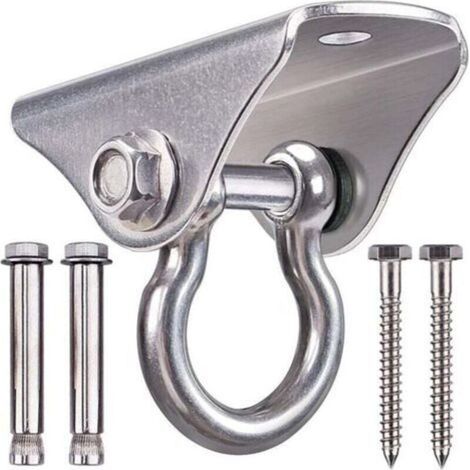 Hochleistungs-Deckenhaken aus Edelstahl SUS304, Tragkraft 400 kg, Aufhängehaken für Stühle, Lampen, Hängematten, Yoga-Ausrüstung, mit 4 Befestigungsschrauben (1/4)