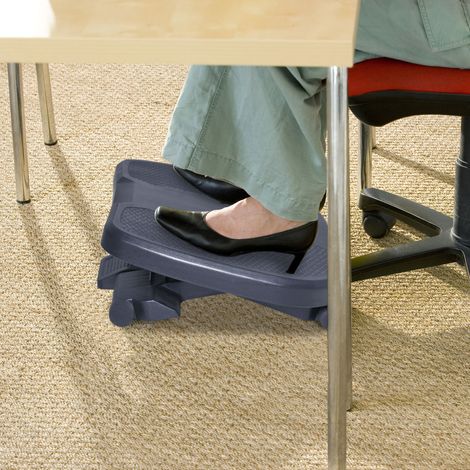 Repose-pieds de bureau ergonomique, réglable en hauteur et en inclinaison, 45 x 34 cm, gris (1/5)