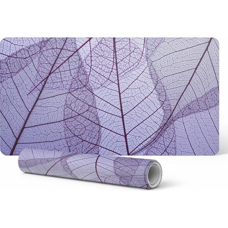 Alfombrilla decorativa de escritorio con delicado estampado de hojas, 100 x 50 cm.