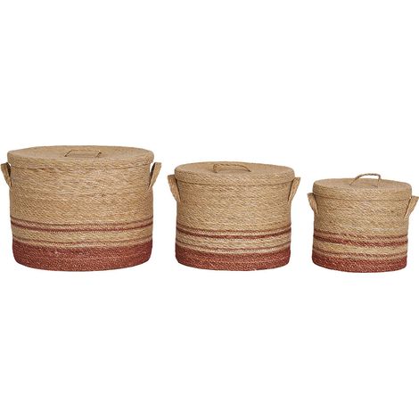 Budoni Körbe Set von 3 Natur, braun.
