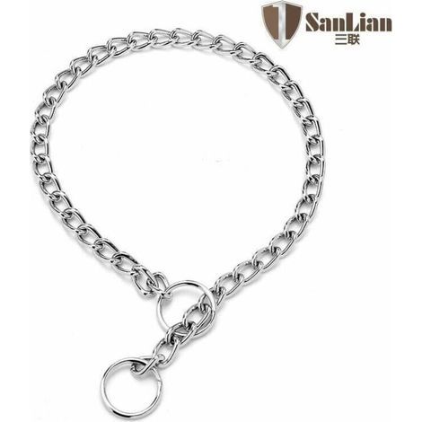 Collier pour Chien Collier Étrangleur Réglable en Acier Solide pour Animaux de Toutes Tailles (Argent, S-2,5 mm x 50 cm) (1/4)