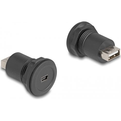 Delock Conector USB 2.0 Tipo Mini-B a USB 2.0 Tipo-A integrado negro