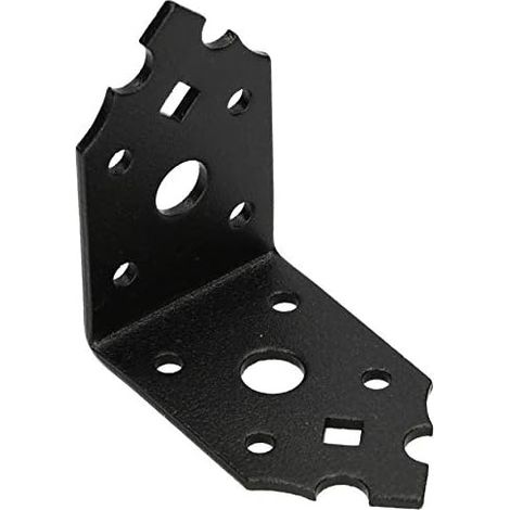 KOTARBAU Connecteur d'angle 64x65x40mm équerre perforée équerre de fixation assemblage bois revêtement en poudre couleur noire
