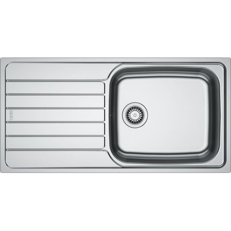 Franke – Évier 1 bac à encastrer inox 60cm – Égouttoir réversible – Vidage automatique Ø 90mm – 386745
