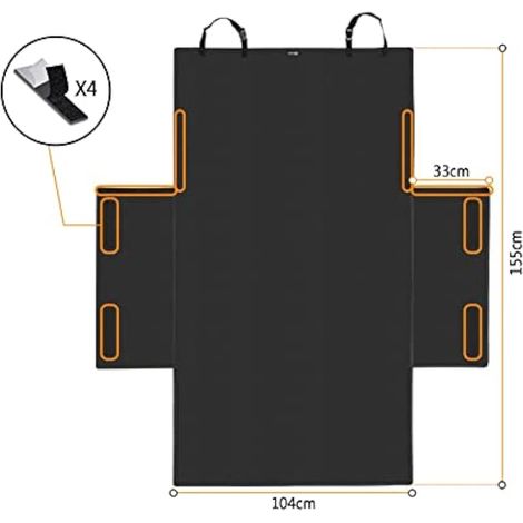 Housse de protection pour coffre de voiture pour chien, imperméable et antidérapante avec protection latérale, convient à la plupart des SUV et fourgonnettes, 155 x 104 cm (1/3)