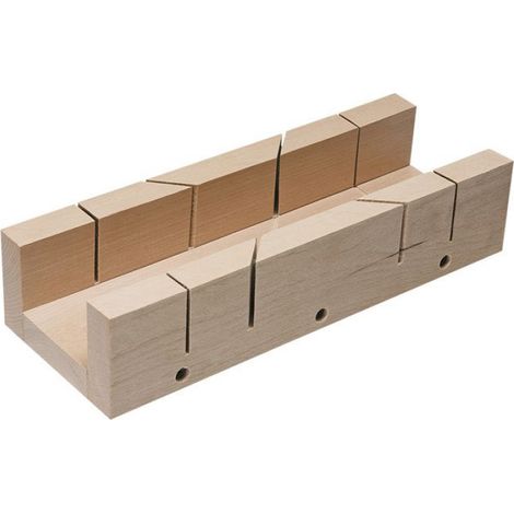 Boîte À Onglets - Bois Massif - Coupe 45° Et 90° - Dimensions 300 X 65 X 60 Mm - 1 Pièce