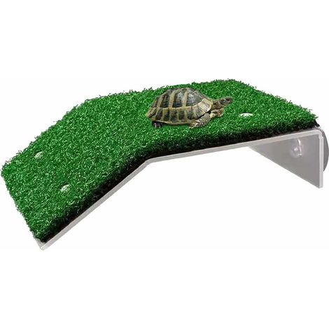 Tortue Aquarium Simulation Pelouse Plateforme Repos des Tortues ÉchReptile Rampe Tortues Grenouilles Tritons Salamandres Pelouse Détente Terrasse Plate-Forme d'escalade Gazon avec Ventouse (1/5)