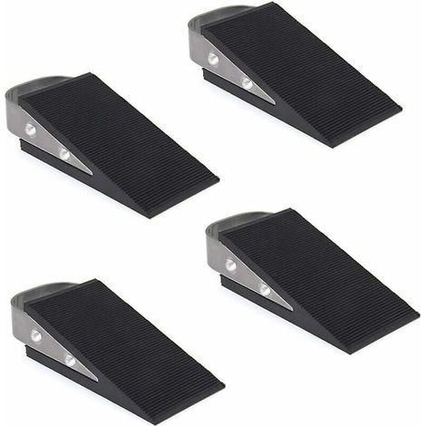 4 cales-porte en caoutchouc, butées surélevées antidérapantes, adaptées aux sols carrelés et tapis (1/5)