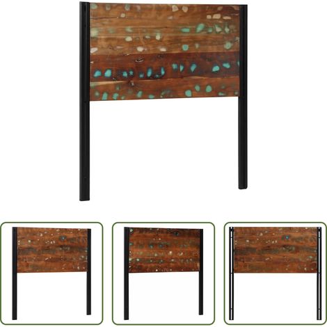 vidaXL Cabecero 100 cm Madera Maciza Reciclada y Hierro (1/5)