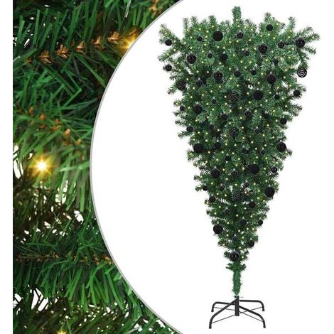 Sapin de Noël artificiel pré-illuminé à l'envers avec un ensemble de boules décoratives (1/5)