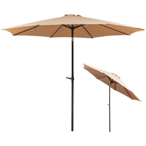 Parasol de jardin 300 x 245 cm avec manivelle, double couche imperméable et inclinaison réglable (1/5)