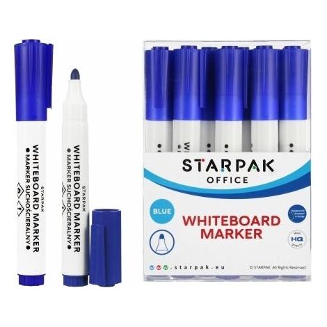 Rotuladores redondos azules para pizarra blanca (12 unidades)