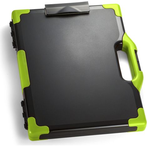 Boîte de rangement et porte-bloc, polyvalente, format lettre/légal, noir et vert (1/5)