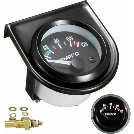 Manomètre de température d'eau pour voiture – Plage de 101,6 à 120°C – Diamètre 52mm – Installation facile – Compatible avec la plupart des véhicules (1/4)