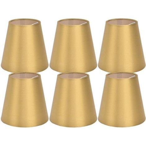 6 pièces E14 abat-jour tissu abat-jour lampe de Table plafonnier abat-jour pour chambre salon or PX153 (1/4)