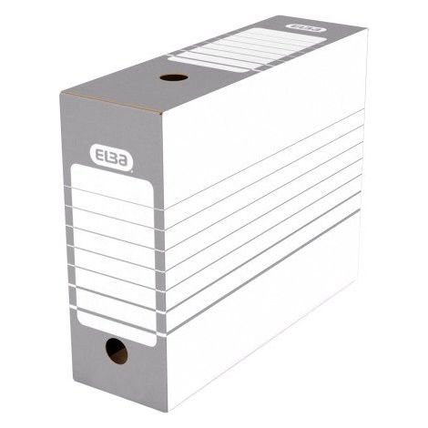 Boîte archives carton automatique Elba - Dos 10 cm - Grise - Lot de 20