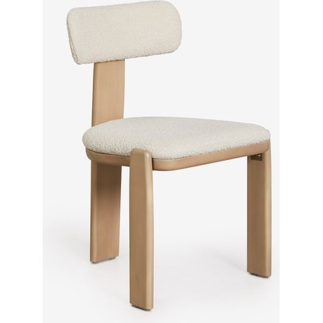 Sedia da pranzo in legno di acacia e tessuto bouclé Malta SKLUM            
